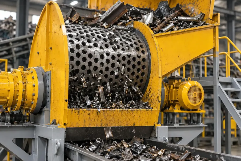 1. Mixed Scrap Coarse Shearing Conditions and Double-Shaft Operating Principles 1