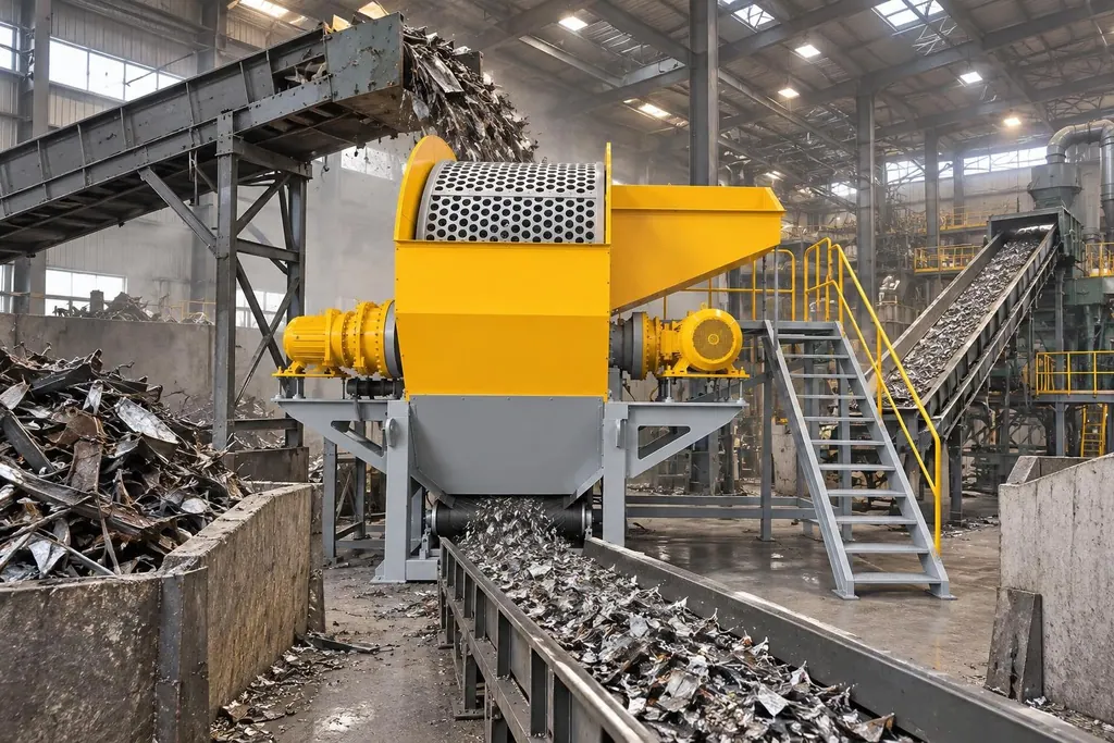 3. Layout Schemes for In-Line Double-Shaft and Downstream Hammer Shredders 1