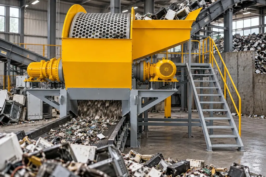 Core Component Inspection and Condition Monitoring for Double-Shaft Shredders in WEEE Recycling